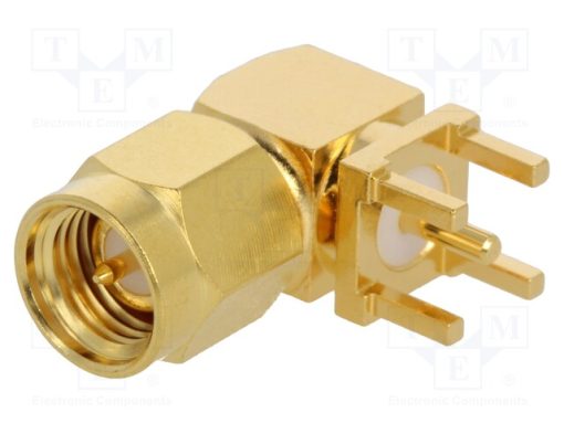 901-9894-RFX_Φύσα; SMA; αρσενικά; γωνιακός 90°; 50Ω; THT; για αγωγό; PTFE