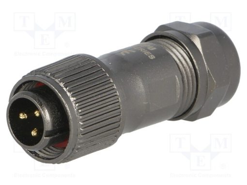 ST1210/P3_Φύσα; ST12; αρσενικά; PIN: 3; IP67; 5÷8mm; 13A; κόλληση; για αγωγό