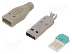 UP0003_Φύσα; USB A; αρσενικά; για αγωγό; χωρίς εργαλεία; PIN: 4; ευθύς