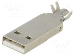 925_Φύσα; USB A; για αγωγό; κόλληση; PIN: 4; ευθύς; USB 2.0; Επίχρυση; 1A