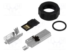 690-W05-260-043_Φύσα; USB B mini; για αγωγό; κόλληση; ευθύς; για έγχυση; IP67