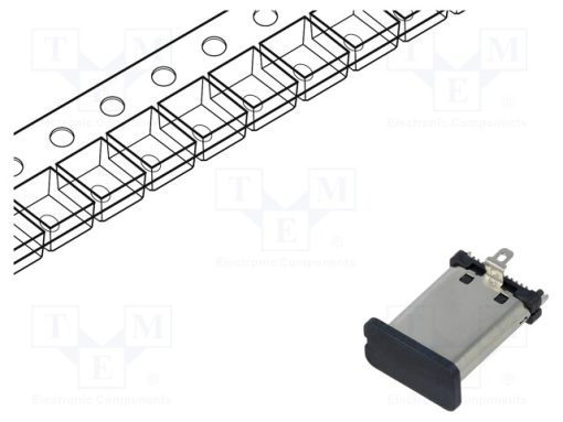 218847-0001_Φύσα; USB C; για PCB; SMT; PIN: 24; κάθετη; USB 3.1; 5A; ρολό