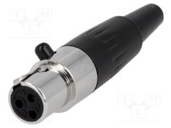 AG3F_Φύσα; XLR mini; θηλυκά; PIN: 3; για αγωγό; κόλληση; 5A; 0