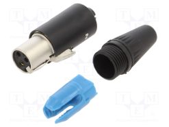 RT3FC-B_Φύσα; XLR mini; θηλυκά; PIN: 3; ευθύς; για αγωγό; κόλληση; Επίχρυση