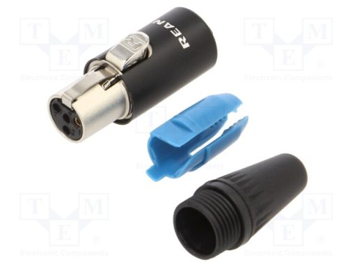 RT4FC-B_Φύσα; XLR mini; θηλυκά; PIN: 4; ευθύς; για αγωγό; κόλληση; Επίχρυση