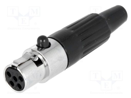 MXLR-5G_Φύσα; XLR mini; θηλυκά; PIN: 5; για αγωγό; κόλληση; ευθύς