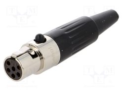 AG6FL_Φύσα; XLR mini; θηλυκά; PIN: 6; για αγωγό; κόλληση; 1