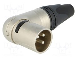 NC3MRX_Φύσα; XLR; αρσενικά; PIN: 3; γωνιακός 90°; περιστρεφόμενα; κόλληση