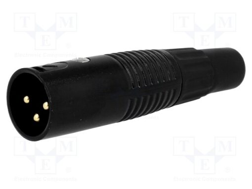 XLR-3W-G_Φύσα; XLR; αρσενικά; PIN: 3; ευθύς; για αγωγό; Επίχρυση