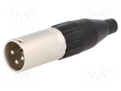 AC3M_Φύσα; XLR; αρσενικά; PIN: 3; ευθύς; για αγωγό; κόλληση; Επάργυρη