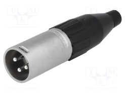 AC3MM_Φύσα; XLR; αρσενικά; PIN: 3; ευθύς; για αγωγό; κόλληση; Επάργυρη