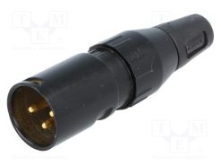 713-0300_Φύσα; XLR; αρσενικά; PIN: 3; ευθύς; για αγωγό; κόλληση; Επίχρυση; 50V