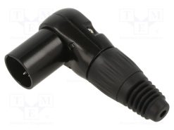 FC619304_Φύσα; XLR; αρσενικά; PIN: 4; γωνιακός 90°; για αγωγό; κόλληση; μαύρο