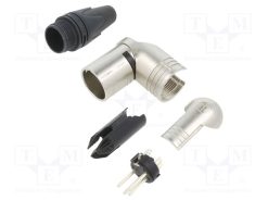 NC4MRX_Φύσα; XLR; αρσενικά; PIN: 4; γωνιακός 90°; περιστρεφόμενα; κόλληση