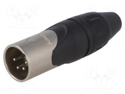 AX4M_Φύσα; XLR; αρσενικά; PIN: 4; ευθύς; για αγωγό; κόλληση; Επάργυρη