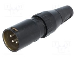 709-0400_Φύσα; XLR; αρσενικά; PIN: 4; ευθύς; για αγωγό; κόλληση; Επάργυρη; 50V