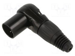 FC619305_Φύσα; XLR; αρσενικά; PIN: 5; γωνιακός 90°; για αγωγό; κόλληση; μαύρο