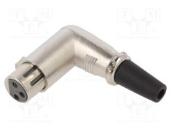 FC60953N_Φύσα; XLR; θηλυκά; PIN: 3; γωνιακός 90°; για αγωγό; κόλληση; μέταλλο