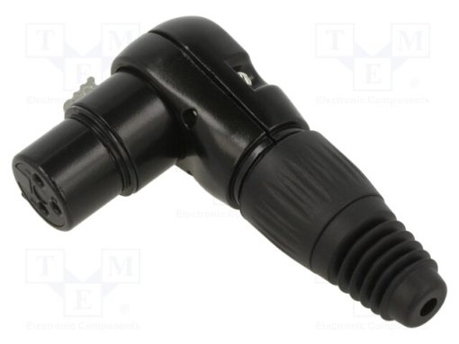 FC619313_Φύσα; XLR; θηλυκά; PIN: 3; γωνιακός 90°; για αγωγό; κόλληση; μαύρο