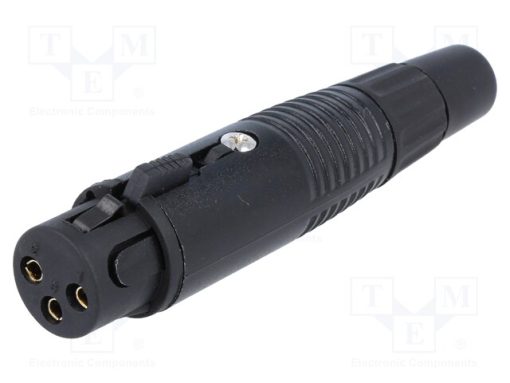 XLR-3G-G_Φύσα; XLR; θηλυκά; PIN: 3; ευθύς; για αγωγό; Επίχρυση