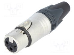 NC3FXX_Φύσα; XLR; θηλυκά; PIN: 3; ευθύς; για αγωγό; κόλληση; Επάργυρη; 16A