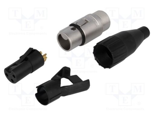 AC3F-AU_Φύσα; XLR; θηλυκά; PIN: 3; ευθύς; για αγωγό; κόλληση; Επίχρυση; 133V