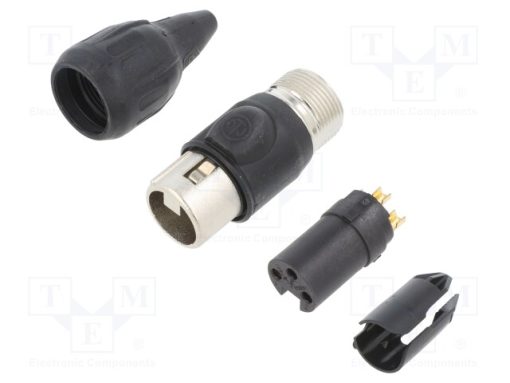 NC3FX-TOP_Φύσα; XLR; θηλυκά; PIN: 3; ευθύς; για αγωγό; κόλληση; Επίχρυση; 16A