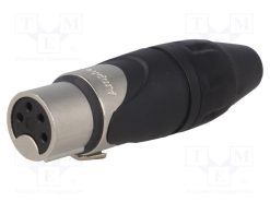 AX4F_Φύσα; XLR; θηλυκά; PIN: 4; ευθύς; για αγωγό; κόλληση; 133V; 10A; IP40