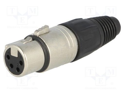 NC4FX_Φύσα; XLR; θηλυκά; PIN: 4; ευθύς; για αγωγό; κόλληση; 3