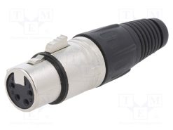 FC6150_Φύσα; XLR; θηλυκά; PIN: 4; ευθύς; για αγωγό; κόλληση; Επάργυρη