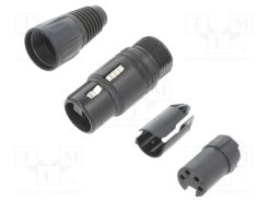 NC4FX-BAG_Φύσα; XLR; θηλυκά; PIN: 4; ευθύς; για αγωγό; χύτευση ψευδαργύρου