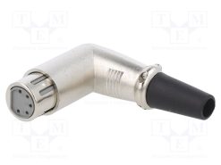 FC60955N_Φύσα; XLR; θηλυκά; PIN: 5; γωνιακός 90°; για αγωγό; κόλληση; μέταλλο