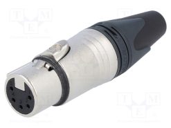 NC5FXX_Φύσα; XLR; θηλυκά; PIN: 5; ευθύς; για αγωγό; κόλληση; Επάργυρη; 7